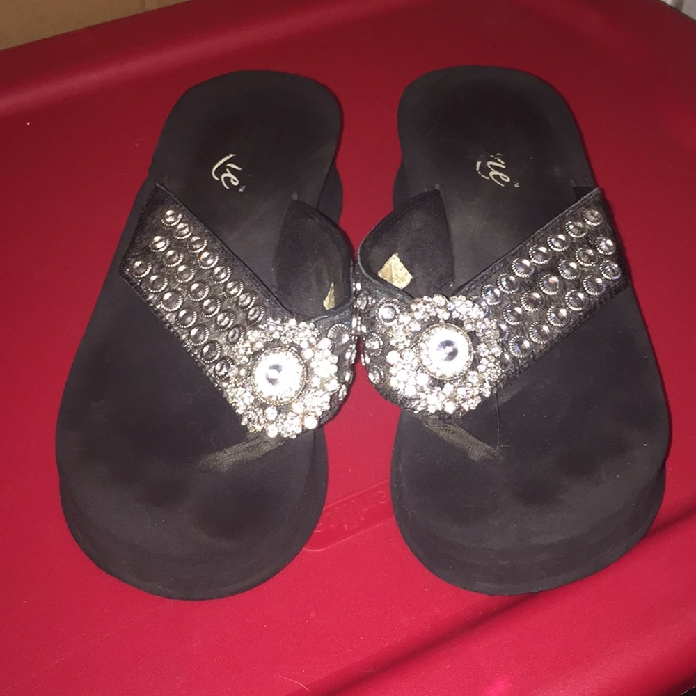 Grazie Black Bling Flip Flops